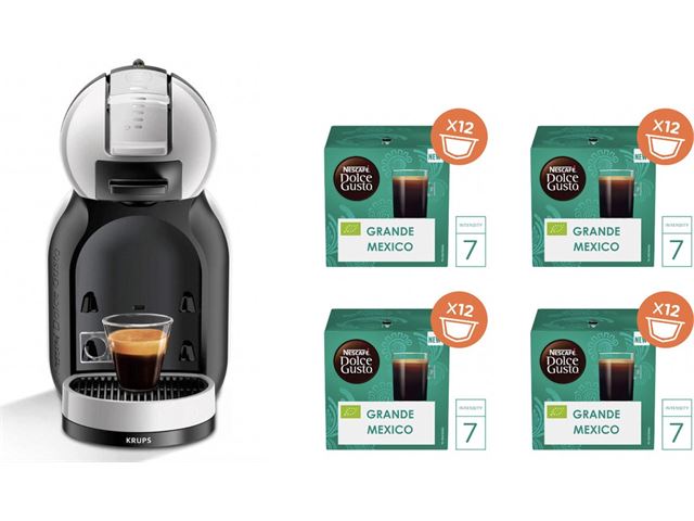 Krups Dolce Gusto MiniMe KP123B Koffie apparaat - GRIJS/ZWART + Nescafé Mexico Grande multipack 4x12 capsules - organic koffie Kopen (2022) | IIAV.NL
